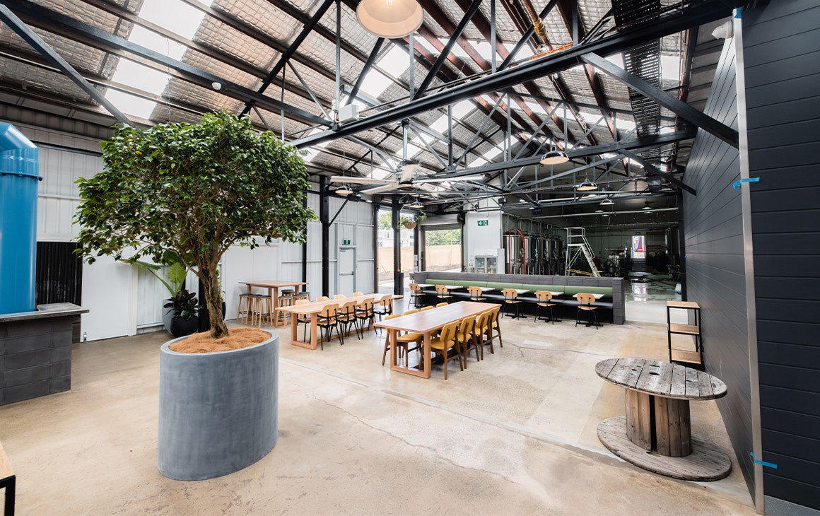 interior of warehouse style brewery